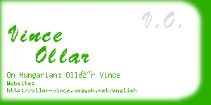 vince ollar business card